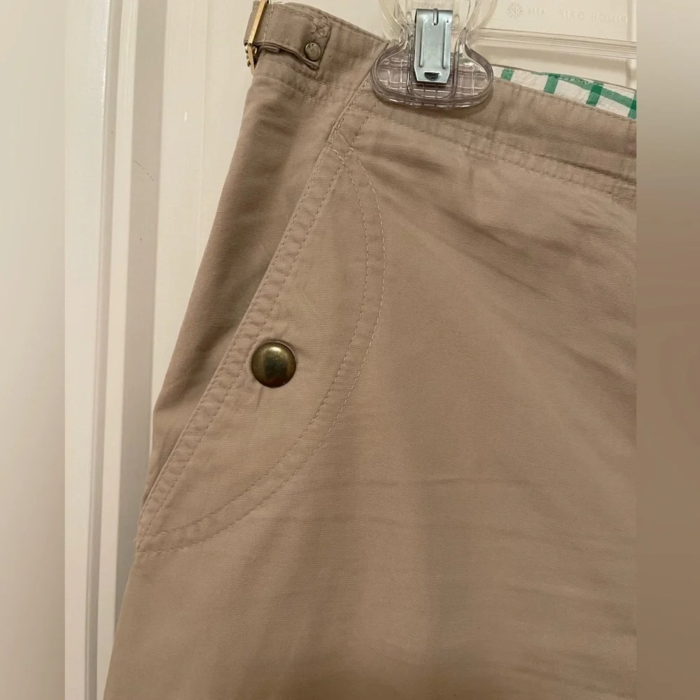 RALPH‎ LAUREN WOMEN'S DRESS CAPRI PANTS GOLD Pebble SIZE 12 GREEN TAG Polo Match